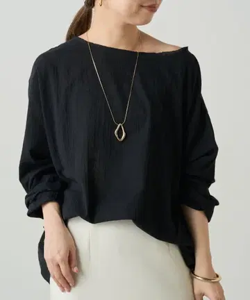 라운지 드레스 거즈 풀오버 블랙