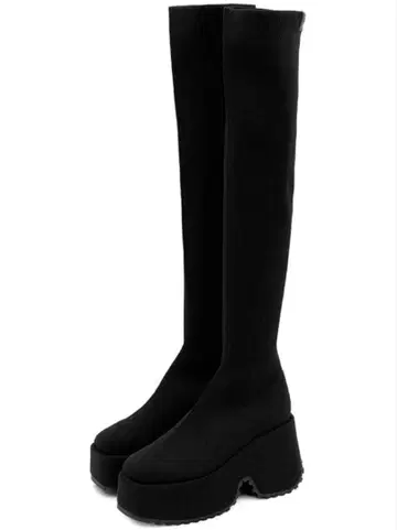 GRL 스트레치 니트 통굽 니하이 롱 부츠[zr1194] 블랙