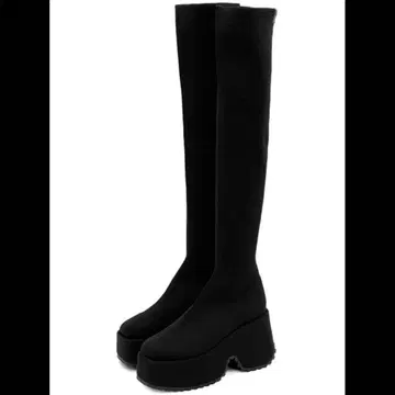 GRL 스트레치 니트 통굽 니하이 롱 부츠[zr1194] 블랙