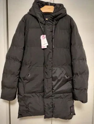 미사용 새상품 남성용 충전솜 두꺼운 원단 후드 부착 코트