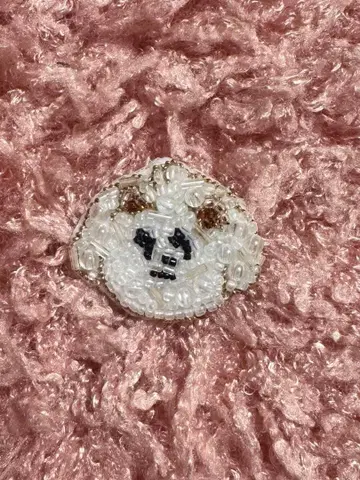 비즈 자수 브로치 핸드메이드 곰 강아지 자견 K-POP