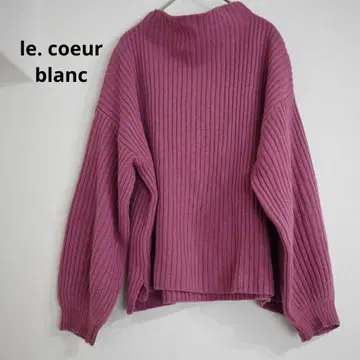 [르쿨블랑] 보틀넥 니트 골지 M 볼륨 소매 여성 울 혼방