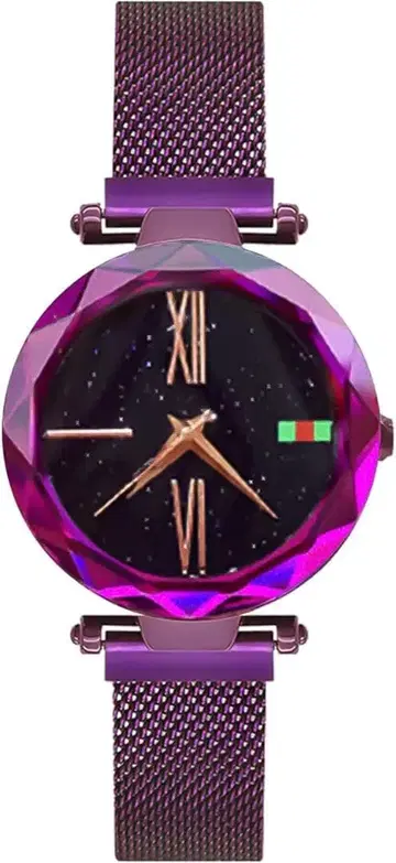 손목시계 여성용 귀여운 세련된 별하늘 방수 쿼츠 자기장 메쉬 밴딩
