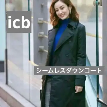 새상품급 iCB 심리스 트렌치 다운 코트 다운 자켓 네이비 S