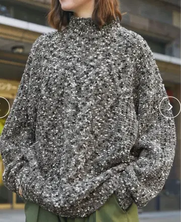 컬러 네프 니트 케이블 짜임 하이넥 MONO-MART LADY'S