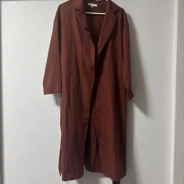 레드 브라운 롱 코트 벨트 포함