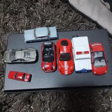 미니카 6대 세트 빨간색 파랑 은색 흰색