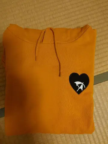 아놀드 파머 오렌지 하트 로고 후드 부착 후드티 M