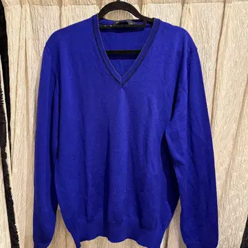 [ ETRO ] V넥 니트 스웨터 파랑