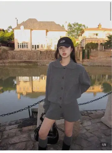 니트 가디건&니트 팬츠 셋업 shein 그레이 완판템