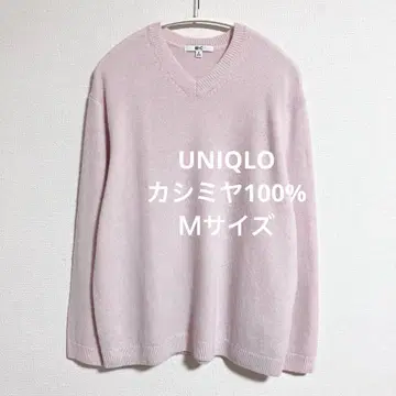 유니클로 캐시미어 릴랙스 V넥 스웨터 핑크 M