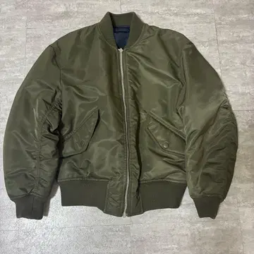 Y2k 00s 짧은 기장 MA-1 플라이트 자켓 올리브 그린