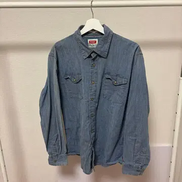 Wrangler 인디고 데님 긴팔 셔츠