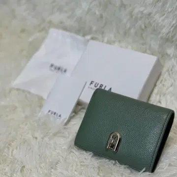 [ 컨디션 최상 ] FURLA 접이식 지갑 그린 박스 포함