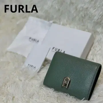 [ 컨디션 최상 ] FURLA 접이식 지갑 그린 박스 포함