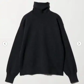 새상품 6(ROKU) 코튼울 밀라노 리브 터틀넥 니트 그레이