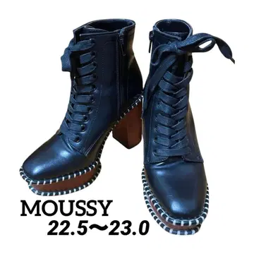 MOUSSY 레이스업 숏부츠 S 블랙 우드힐