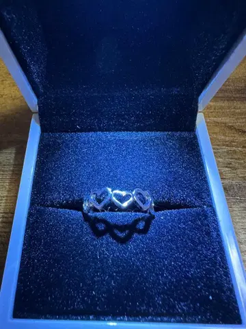 하트 모티브 실버 반지