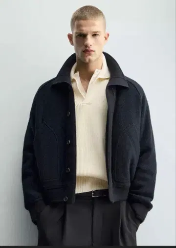 zara 리브 옷깃 절개 자켓