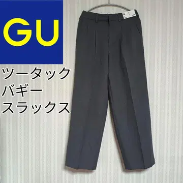[ 미사용 새상품 ] GU 투 턱 배기 슬랙스 그레이