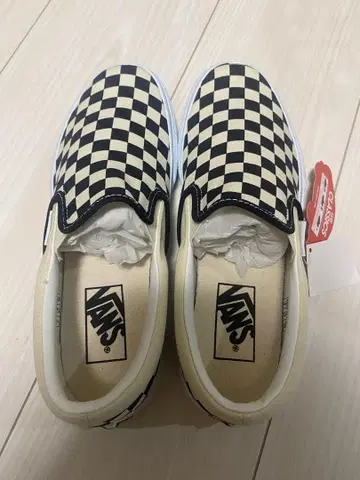 VANS V98CLA 슬립온 23cm 블랙/화이트 체크