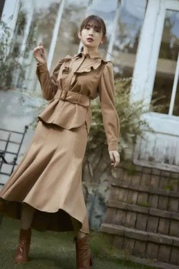 .* camel 셋업 원피스/Her lip to