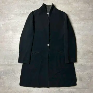 엠포리오 아르마니 이탈리아제 스탠드 롱 코트 리버 코트 블랙