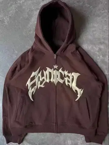 브라운 로고 프린트 집업 후드티 크롭 기장 당일 발송