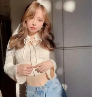 ANDMARY bibi 리본 탑 비비 리본 상의