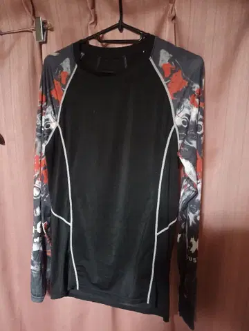 fi.x 화려한 무늬 그래픽 긴팔 스포츠 원단 이너 티셔츠