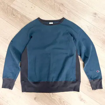 레어 배색 Champion 리버스 위브 파랑 택 맨투맨 XL 블루