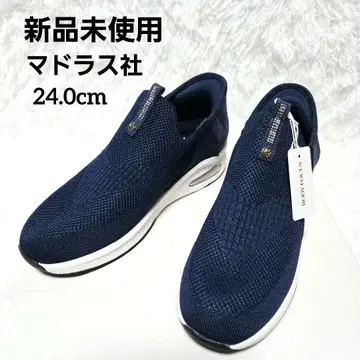 새상품 마드라스사 에어솔 슬립온 24.0cm 네이비 메쉬