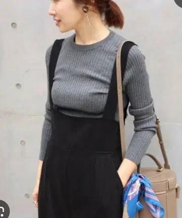 IENA 하이 게이지 리브 크루넥 풀오버