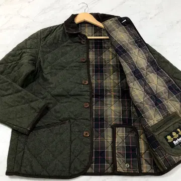 [ 새상품급 ] 바버 퀼팅 자켓 코듀로이 울 체크 38