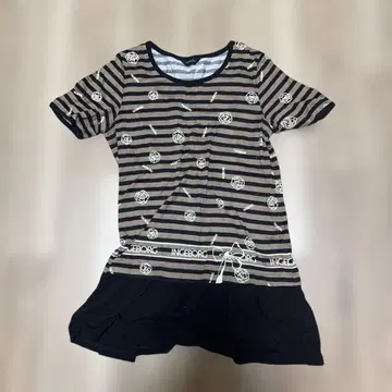 블랙 x 베이지 까멜리아 로고 보더 튜닉 [ 4(11호) ]