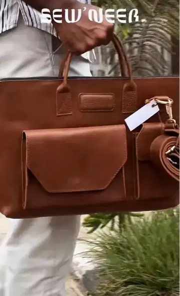 에티오피아발 핸드메이드 천연 가죽 백 SEW'NEER Leather