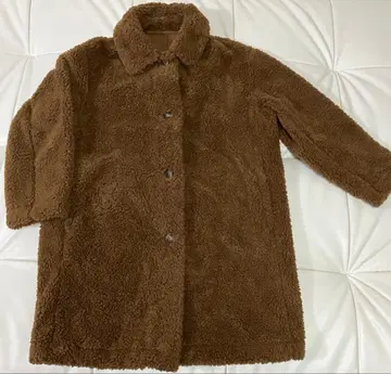 미사용 UNIQLO 보아 플리스 스텐카라 코트 브라운 XL