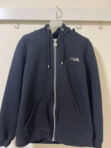 BALR. 블랙 집업 후드티 S 사이즈