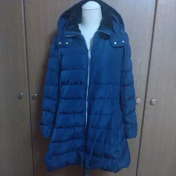 벨루나 후드 달린 다운 코트 네이비