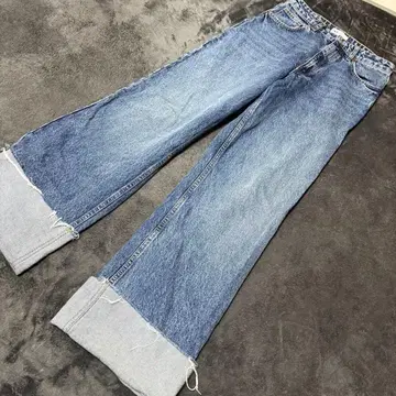 ZARA 와이드 레그 데님 컷오프 38