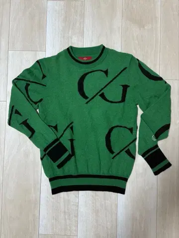 캘러웨이 레드 라벨 울 혼방 니트 스웨터 올 패턴 여성용 L