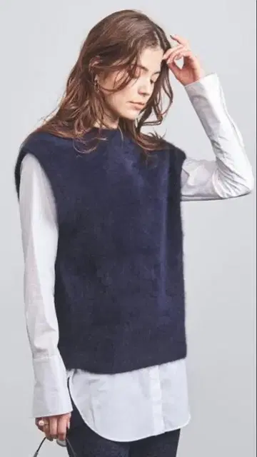 UNITED ARROWS 폭스 캐시미어 울 베스트