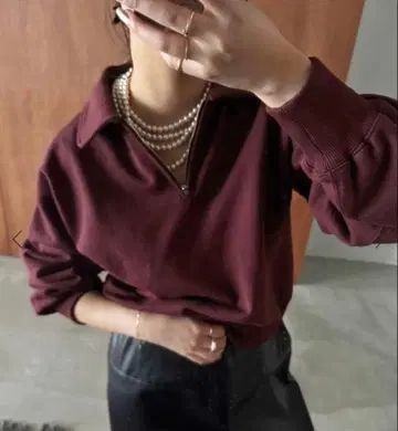 +81BRANCA/하치이치브랑카 SLOBE 별주 하프 지퍼 맨투맨