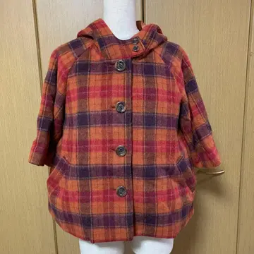 아틀리에 시크 울 후드 부착 체크 자켓