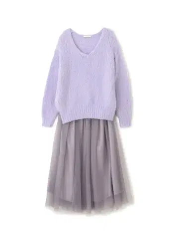 라벤더 V넥 스웨터