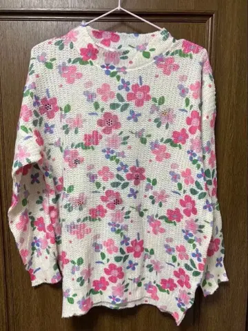 플라워 프린트 스프링 니트