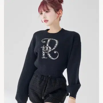 Darich 다리치 DR 비쥬 볼륨 리브 니트탑 블랙