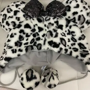 팬캡 미니 레오파드 무늬 화이트