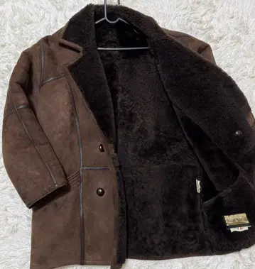 이탈리아제 리얼 무스탕 2L 무스탕 코트 호두 단추 양가죽 보아