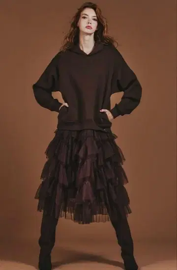 택 포함 새상품 더블 스탠다드 클로징 튤 도킹 원피스